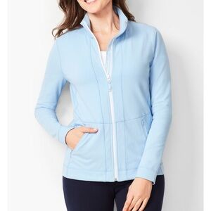 Talbots Royal Blue & white accent stripes Yoga / performance Jacket size M NWT